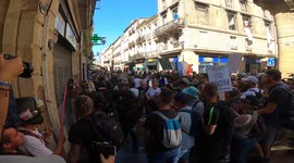 French health pass protesters rally for 7th week in Bordeaux