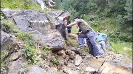 Gigantic fossil site discovered by lecturers near waterfall in northern India