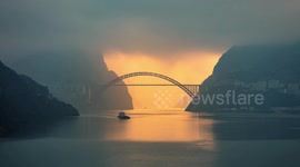 Entrance of Xiling Gorge the Yangtze River In Yichang, China