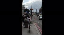 London Bridge is cordoned off by police in London, UK
