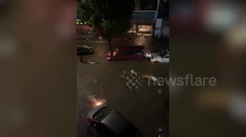 Shocking video shows cars submerged in water as deadly storm Ida descends on New York