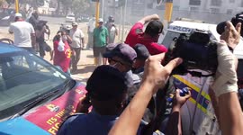 How South African police responds to different protesters
