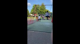 Independent training on swing .. not trusting older sister to help