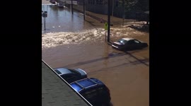 Cars left submerged on flooded streets of New Jersey after Ida batters Northeast