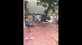 children are riding bicycles in the summer