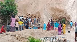 Additional footage of locals running from landslide that buried sand mining worker