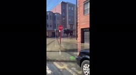 The city came to a standstill. Morning after the night of the Ida storm in Hoboken, NJ, USA