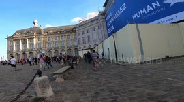 Tension with riot police during protest against Covid-19 health pass in Bordeaux, France
