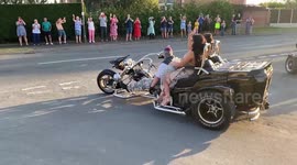 Bullied schoolgirl had the last laugh after showing up to her prom with an escort of 300 BIKERS