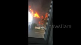 Huge plumes of smoke seen as fire rages in Kidderminster, UK