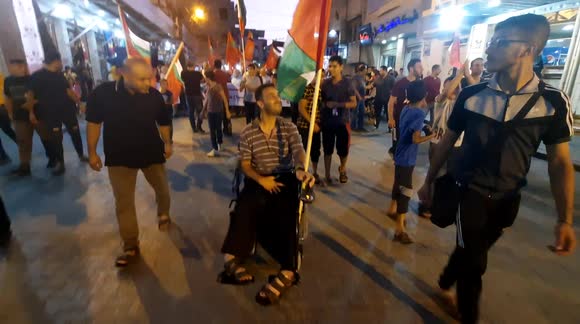 Demonstration in Gaza in solidarity with prisoners who escaped from Israeli prison