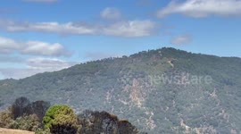 Huge fire blazing on Sierra Bermeja mountain, Spain