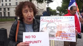Protest against Chilean Sebastian Piñera meeting Boris Johnson