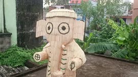 Youth creates idol of Lord Ganesha using matchsticks in eastern India