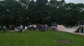 Stand in the park protest at Hyde Park, Leeds