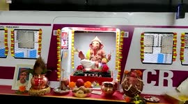Man sets up God's idol inside miniature local train in western India