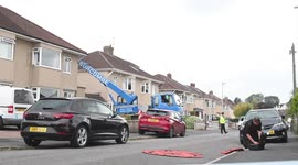 UK police investigate site after pensioner dies from a heavy loaded CRANE
