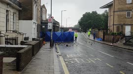 Aftermath of car crash in Notting hill