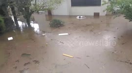 Street submerged in southern France 2 months of rain falls in 6 hours