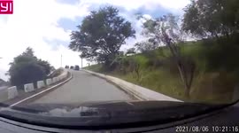 Truck door left open hits oncoming car in the Philippines