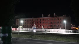 Powerful explosion of a hostel in Pinsk, Belarus