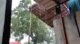 Water Rain drops moment beautiful outdoor village 4k footage