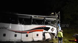Six people in critical condition and dozens injured after bus crash in central Pennsylvania
