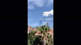 Eruption of mount etna in Sicilia, Italy