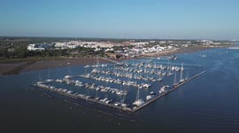 DRONE FLIES OVER THE PORT OF EL ROMPIDO FROM THE RIO PIEDRAS