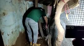 Panic ensues among residents after python enters house in central India