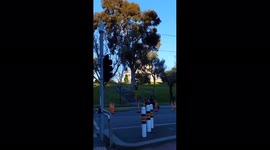 Police disperse after breaking up a protest in Melbourne, Australia