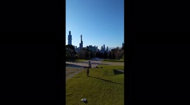 Debris left by protesters at the Memorial Monument in Melbourne, Australia