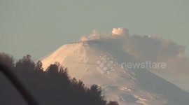 Smoke clouds from active Villarrica volcano in Chile
