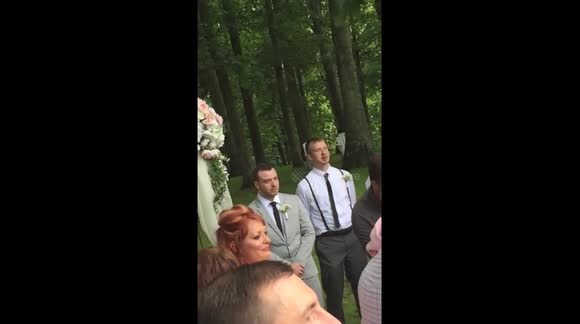 My reaction to seeing my bride for the first time!
