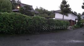 Typhoon Nangka coming in around 6:30pm in Kyoto Japan - July 16, 2015