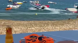 Man loses control of speedboat and drives OVER another vessel in Croatia