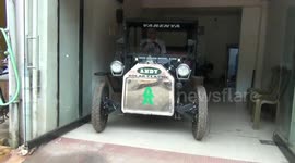 Farmer modifies a 1920 model American Ford in electrical car in Eastern India.