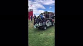 Tom Felton is rushed to hospital after collapsing on golf course