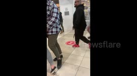 Police attack on protesters in a shop in Northcote plaza in Northcote VIC, Australia