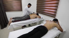 A Palestinian specialist performs Hajima, also knows as 