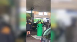 Fight breaks out between customers at petrol station in Camden, north London