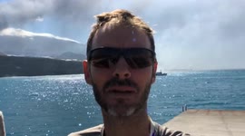 British expat films as lava from La Palma volcano pours into ocean, raising fears of toxic gas