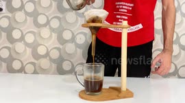 DIY master builds their own stylish pour-over coffee stand