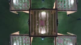 See the view of the farm house from the point of view of the drone