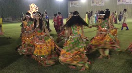 India's famous dandiya dance by girls' group