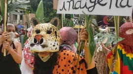 Carnival-like protest against President Bolsonaro in São Paulo, Brazil