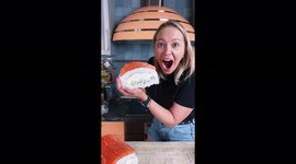 Russian chef tucks into ridiculously huge sushi roll she made