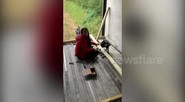 UK couple transform 44-foot-long lorry trailer into stunning lodge