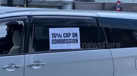 Uber drivers stage protest outside company’s London HQ