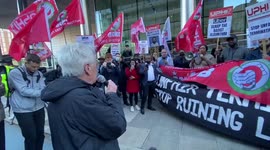 John McDonnell joins Uber drivers in pay protest outside company's London HQ